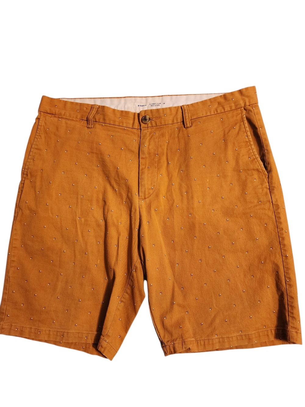 Old Navy Ochre Dot-Pattern Cotton Flat Front Shorts